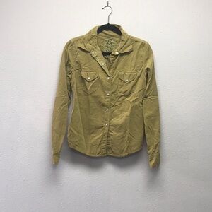 Pete & Greta for Johnny Was Olive Baby Corduroy Button Down Shirt w/ Snap Button